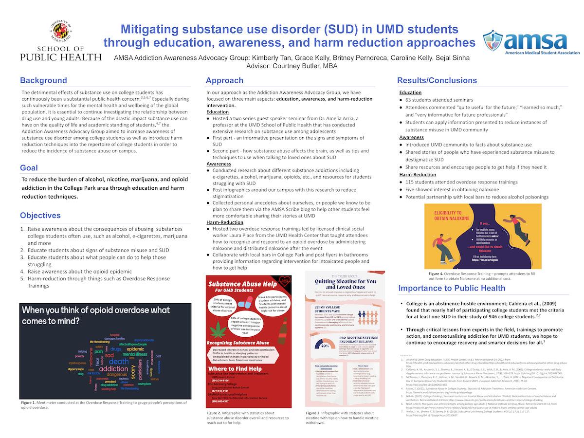 PHRM 2022 Poster 6 Mitigating substance use disorder (SUD) in UMD students