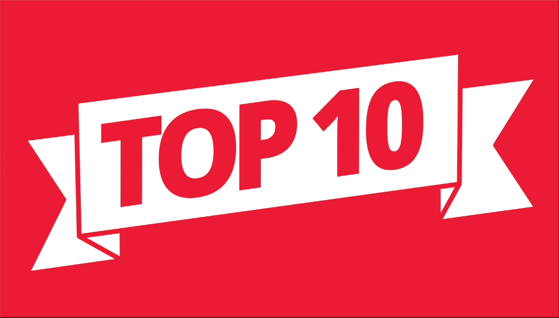 Top 10 banner with red background