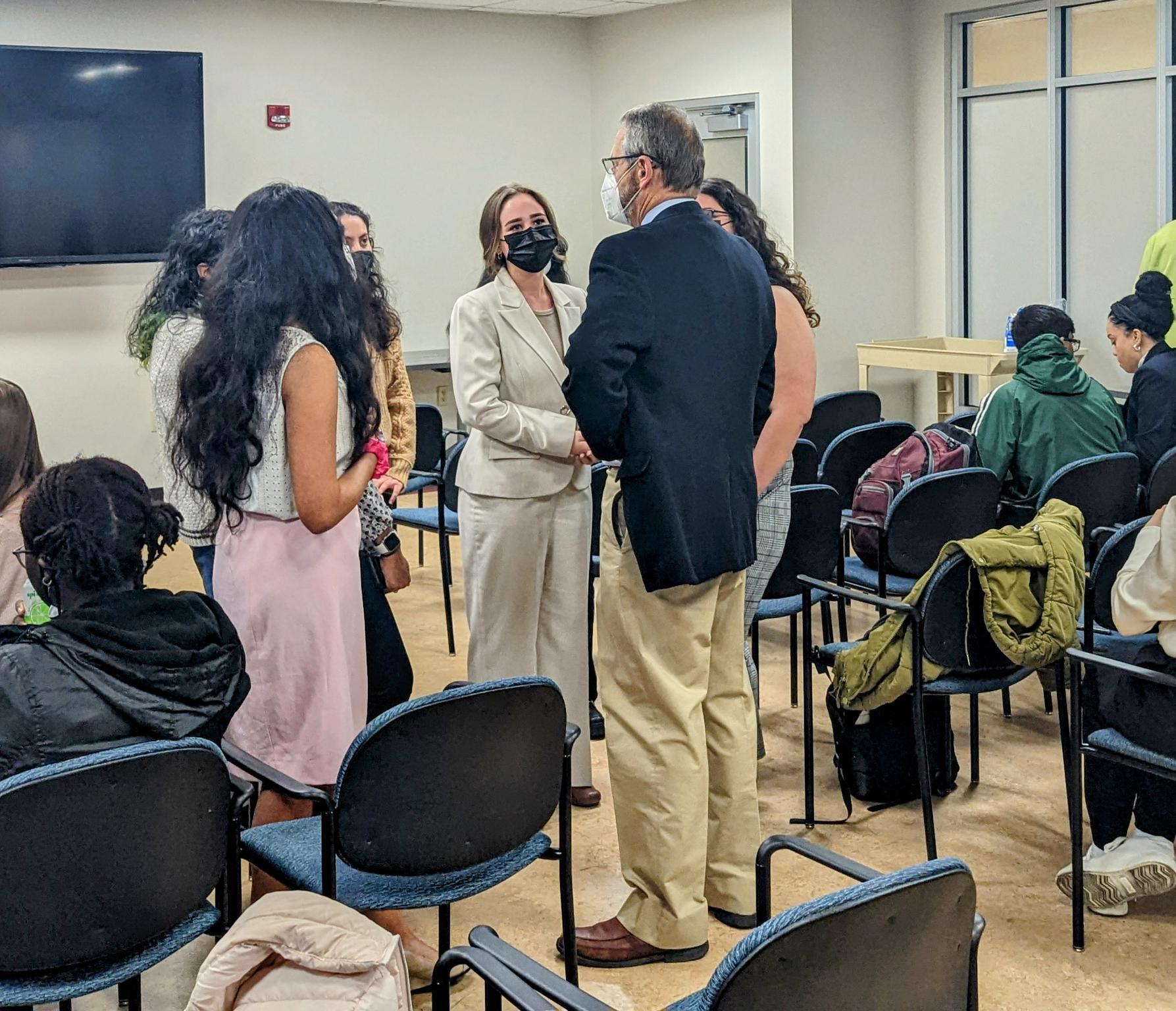 Dean Boris Lushniak speaking to students at the annual SEIPH conference. 