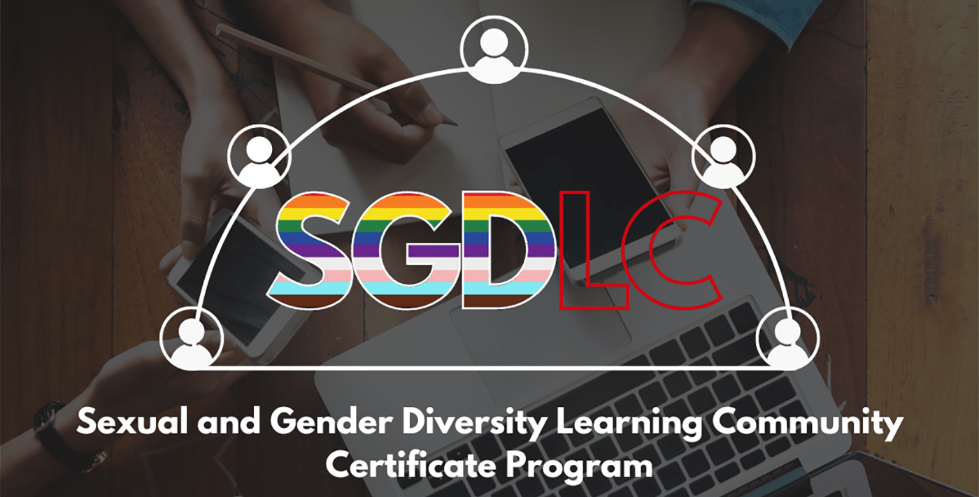 Logo showing the letters SGDLC - Sexual and Gender Diversity Learning Community.