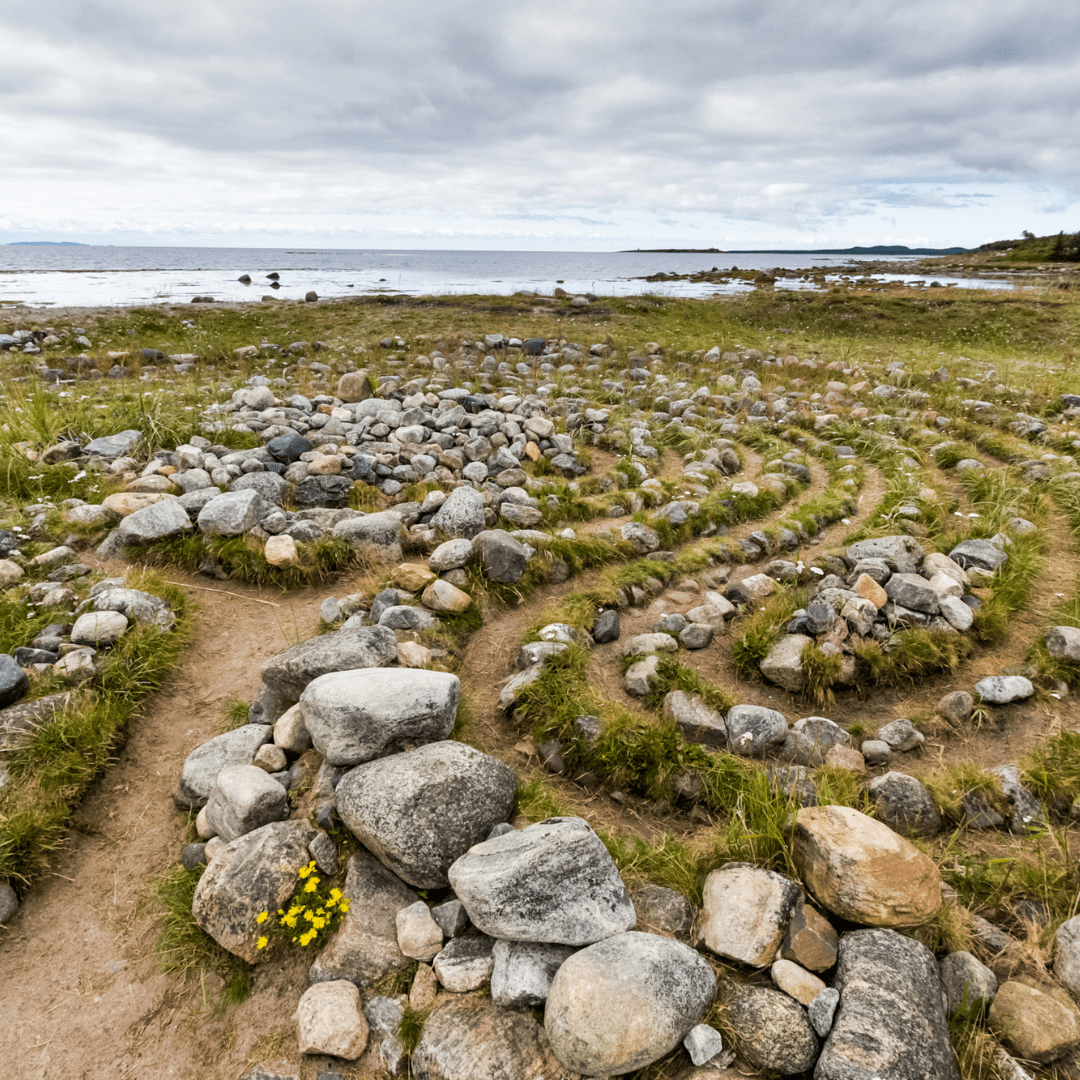 Photo of outdoor labyrinth path