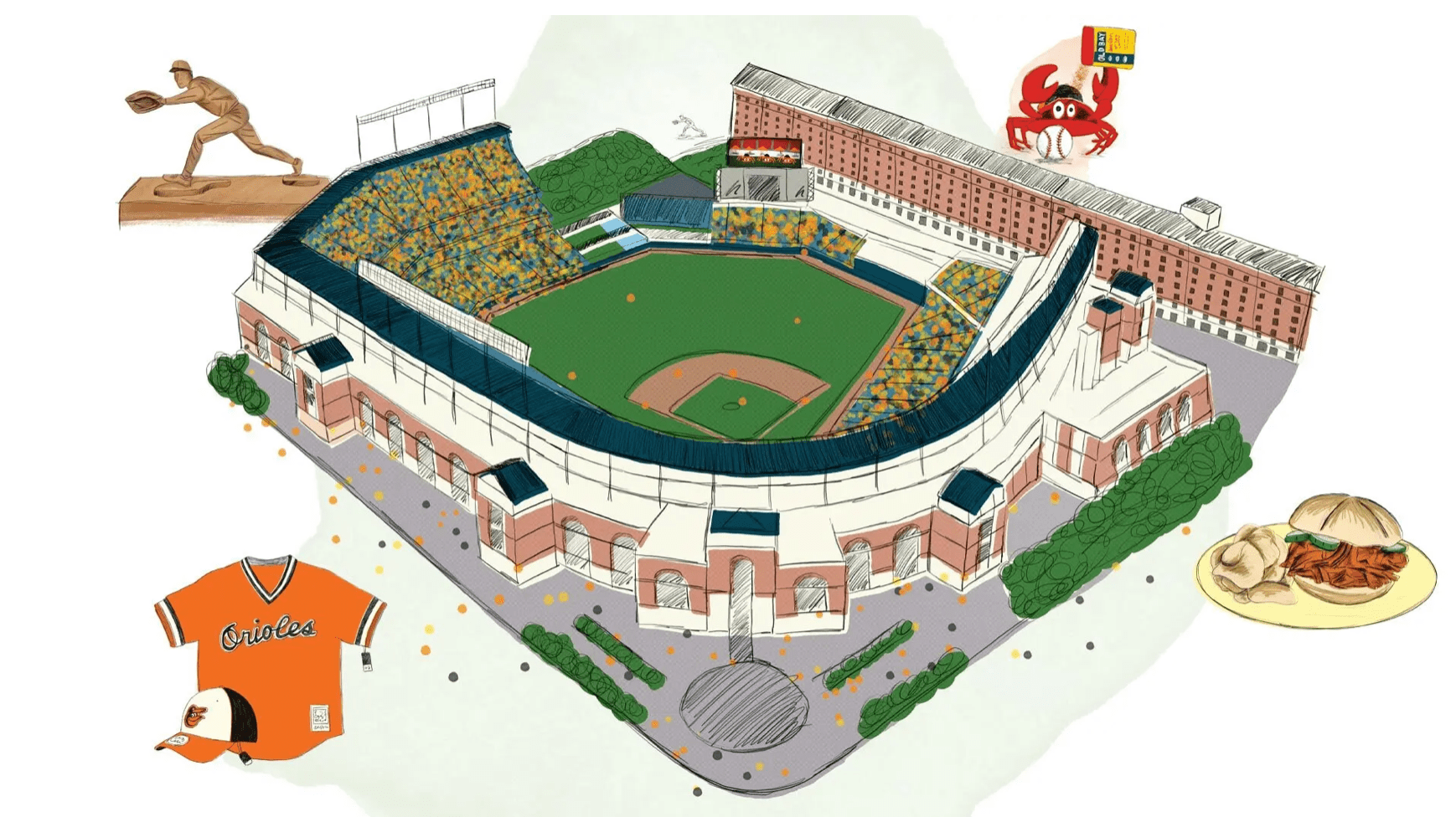illustration of Baltimore Orioles ballpark