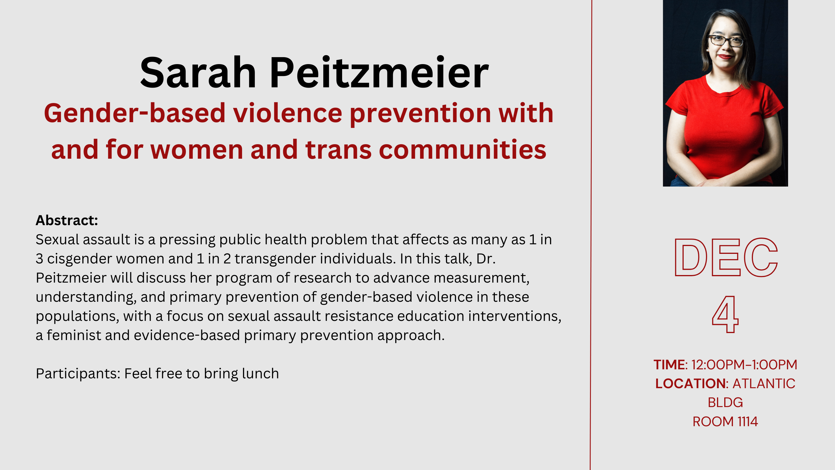 Sarah Peitzmeier Seminar