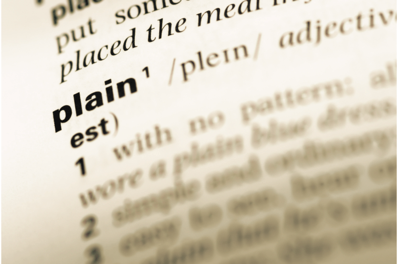 Dictionary entry of the word "plain"