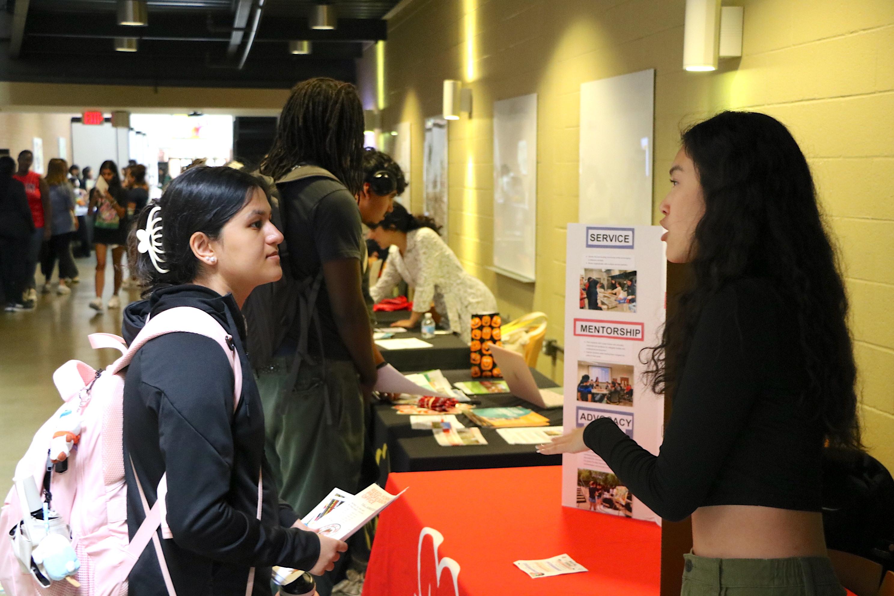 Students participating in fair