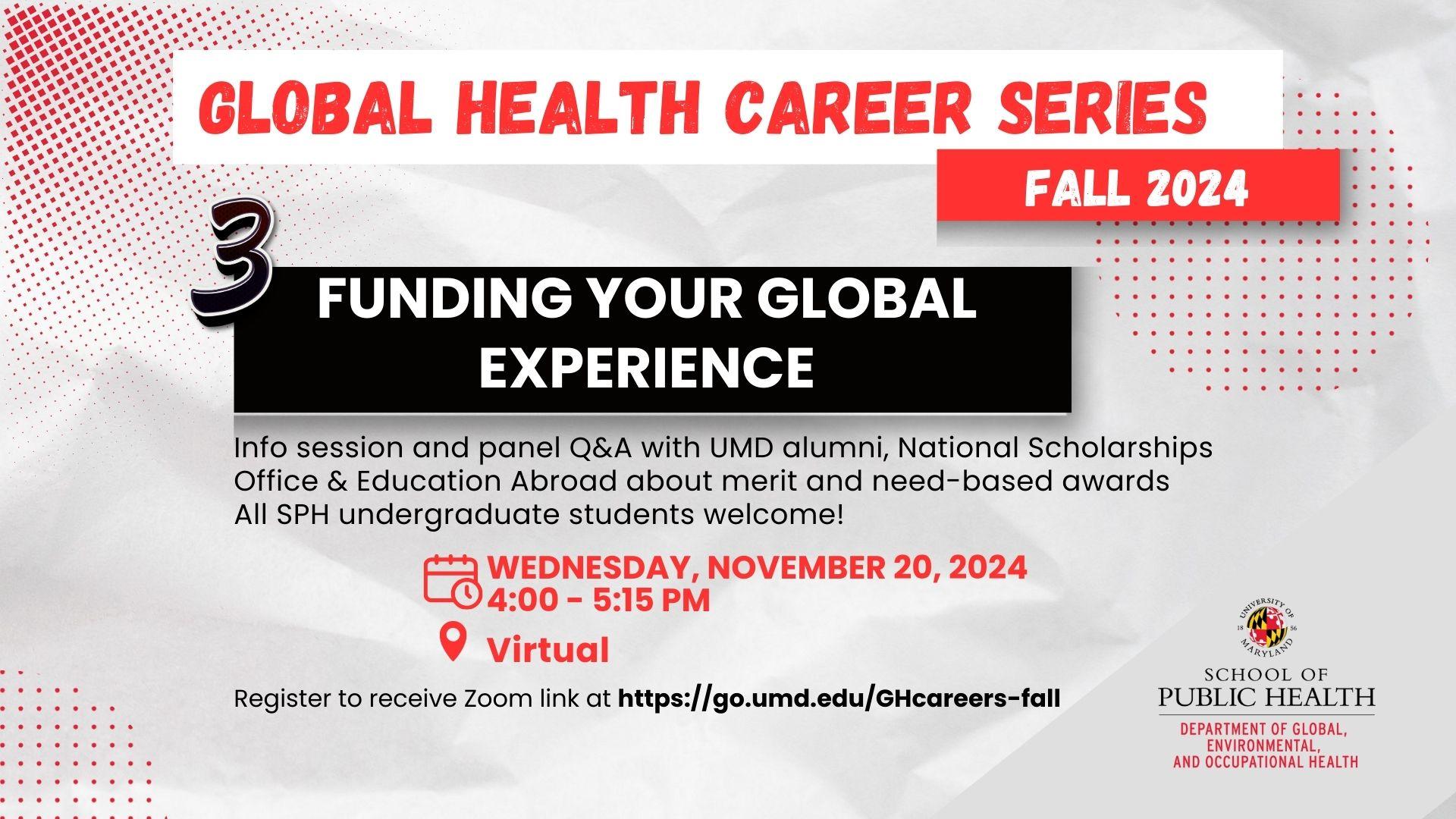 Online info session for funding global experience