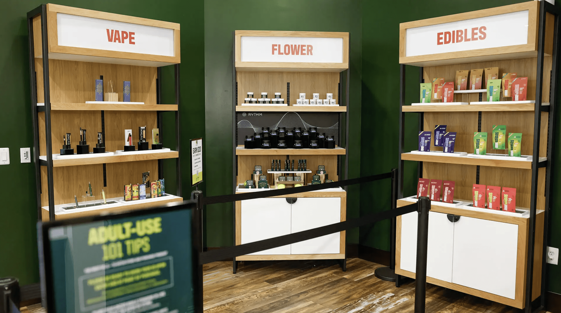 Inside a cannabis store