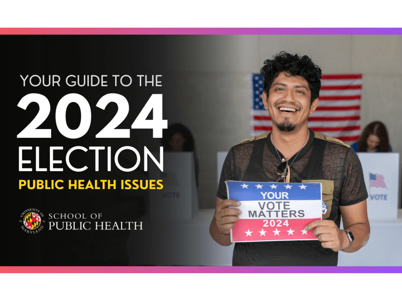 voting guide cover page with brown man holding sign reading Your Vote Matters