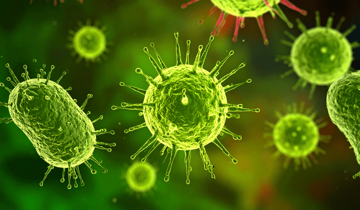 illustration of green pathogens