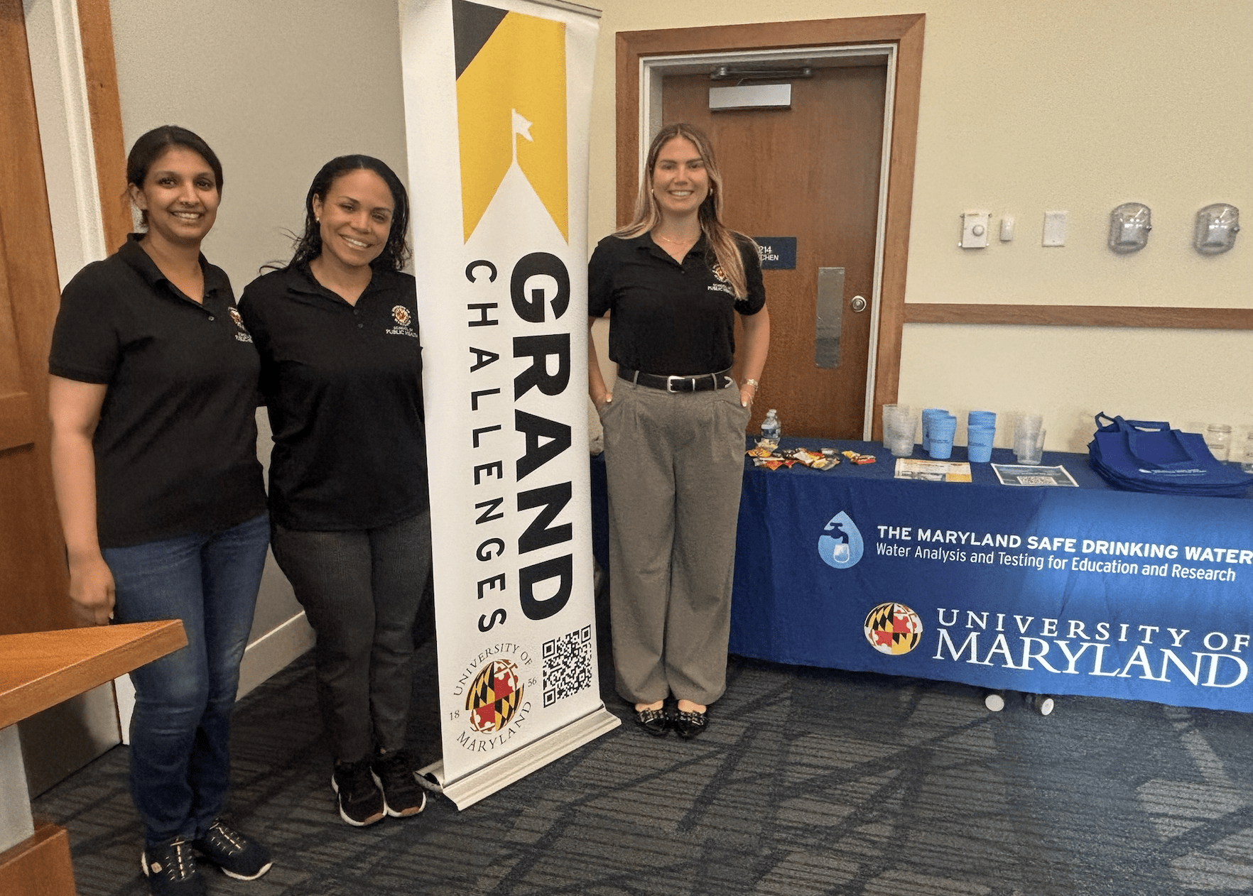 Study team with banner